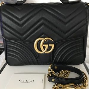 Gucci Marmont Small Top Handle Bag(Style # 498110)